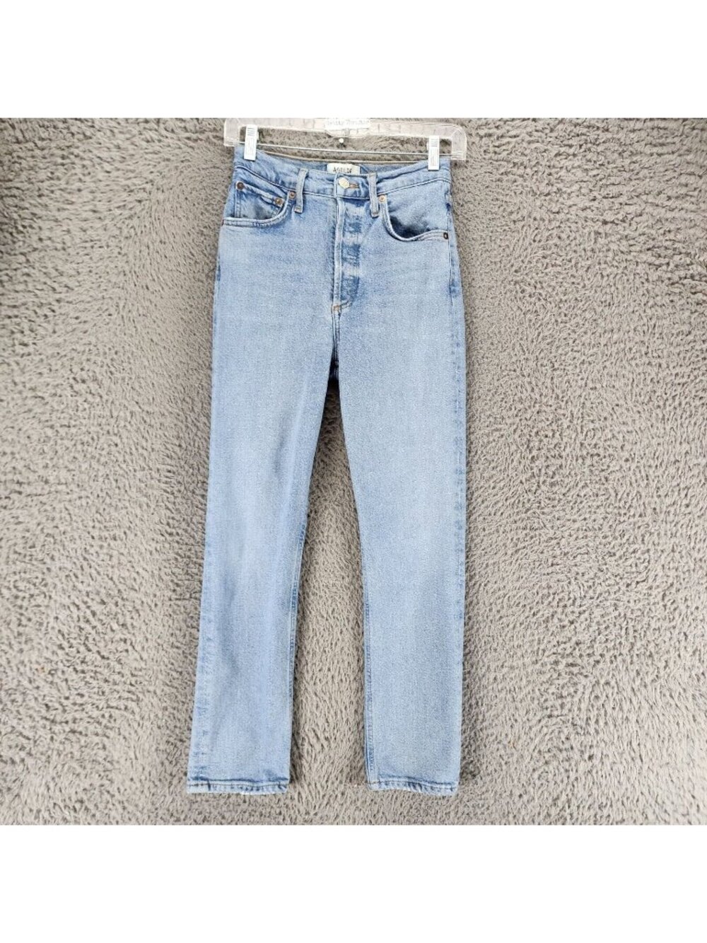 Agolde Jeans Womens 24 Blue Riley Button Fly Straight Crop *Read*